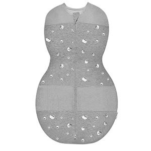 Happiest Baby Gray Sleepea 5 Second Swaddle Blanket Sleep Sack Wrap Size Small
